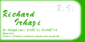 richard irhazi business card